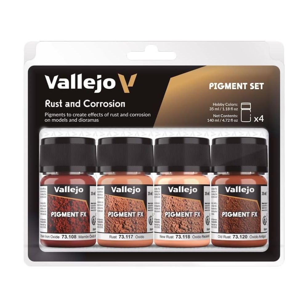 Acrylicos Vallejo Rust & Corrosion Pigments Set - 4-Pigment Art Set with Step-by-Step Guide 5
