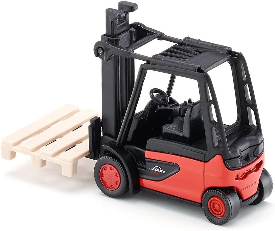 Siku 1311 Linde Forklift Truck - Movable Fork & Mast, Metal/Plastic, Red/Black 3