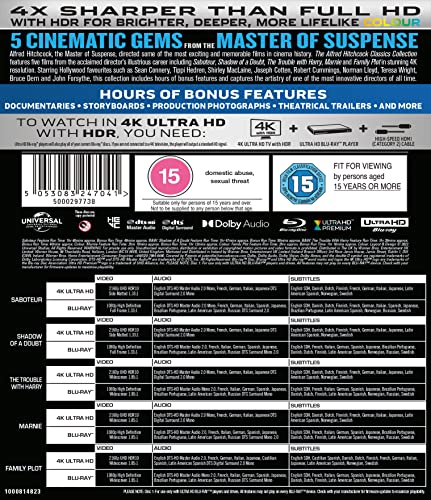Alfred Hitchcock: Classics Collection Vol.2 (1942-1976) - 4K Ultra HD Blu-ray 3