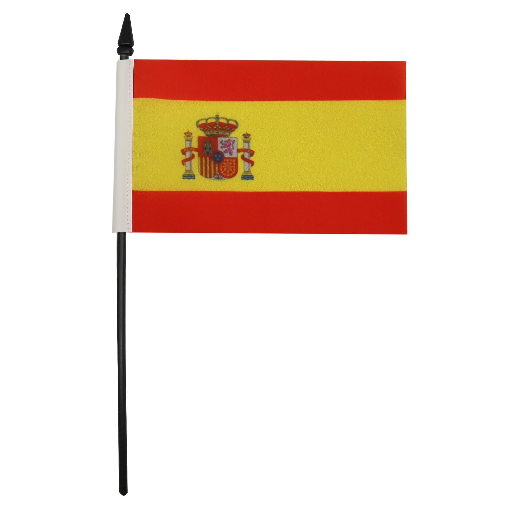 AZ FLAG Spain Table Flag 4'' x 6'' with 10'' Pole and Black Base | 100% Polyester