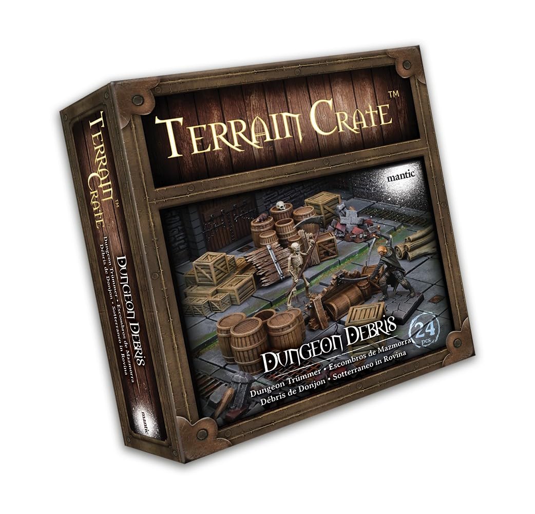 Mantic Games TerrainCrate: Dungeon Debris – 24-Piece Plastic Scenery Set