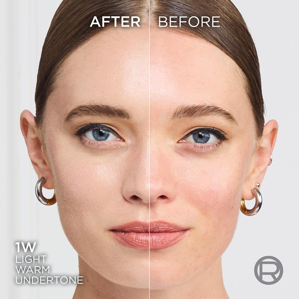 L'Oréal Paris True Match Liquid Foundation - Skincare Infused with Hyaluronic Acid, SPF 16, 1.W Golden Ivory, 30 ml