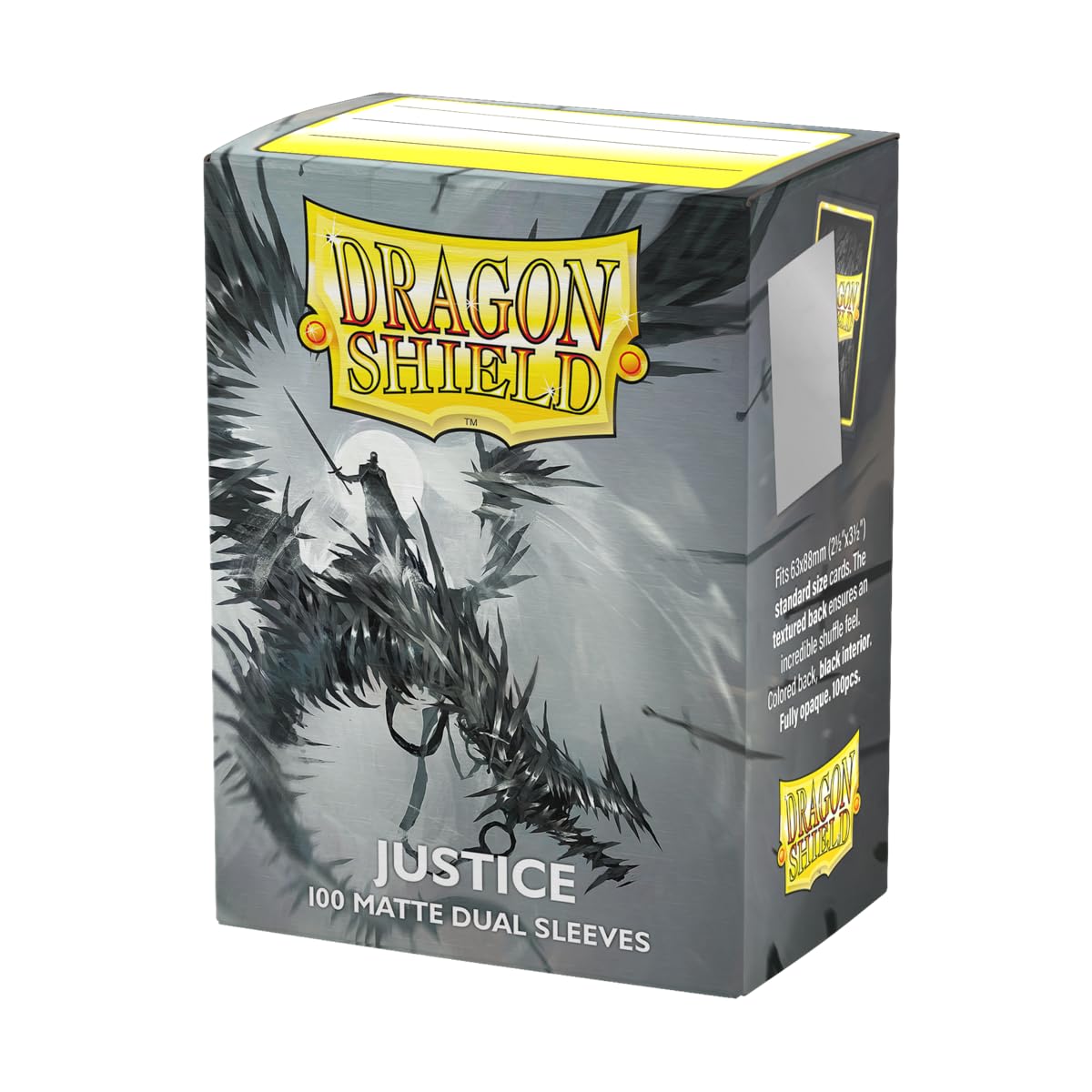 Dragon Shield Arcane Tinmen Dual Justice Matte Sleeves - 100 Count | Small Size | Matte Black