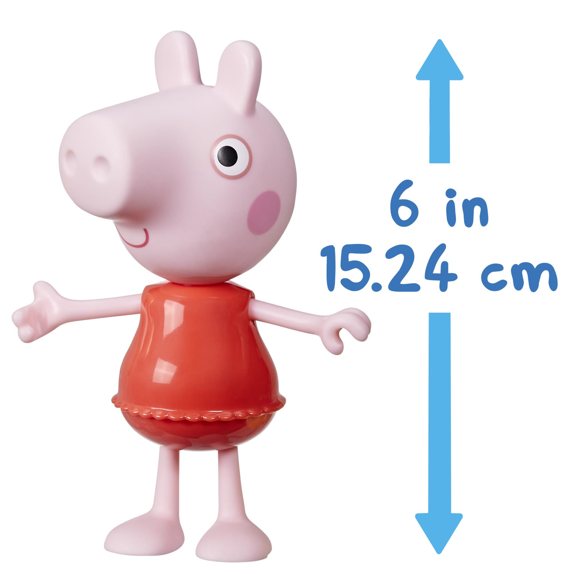 Peppa Pig Dress-Up Figure - 15 cm Doll with 6 Rain & Snow Accessories for Imaginative Play