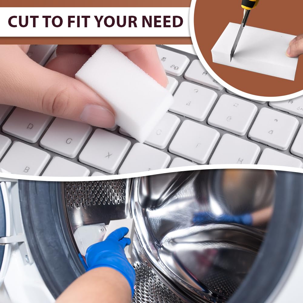 FABRIO Melamine Cleaning Eraser Sponges - Pack of 10 with 2 Denser for Heavy-Duty Cleaning 5