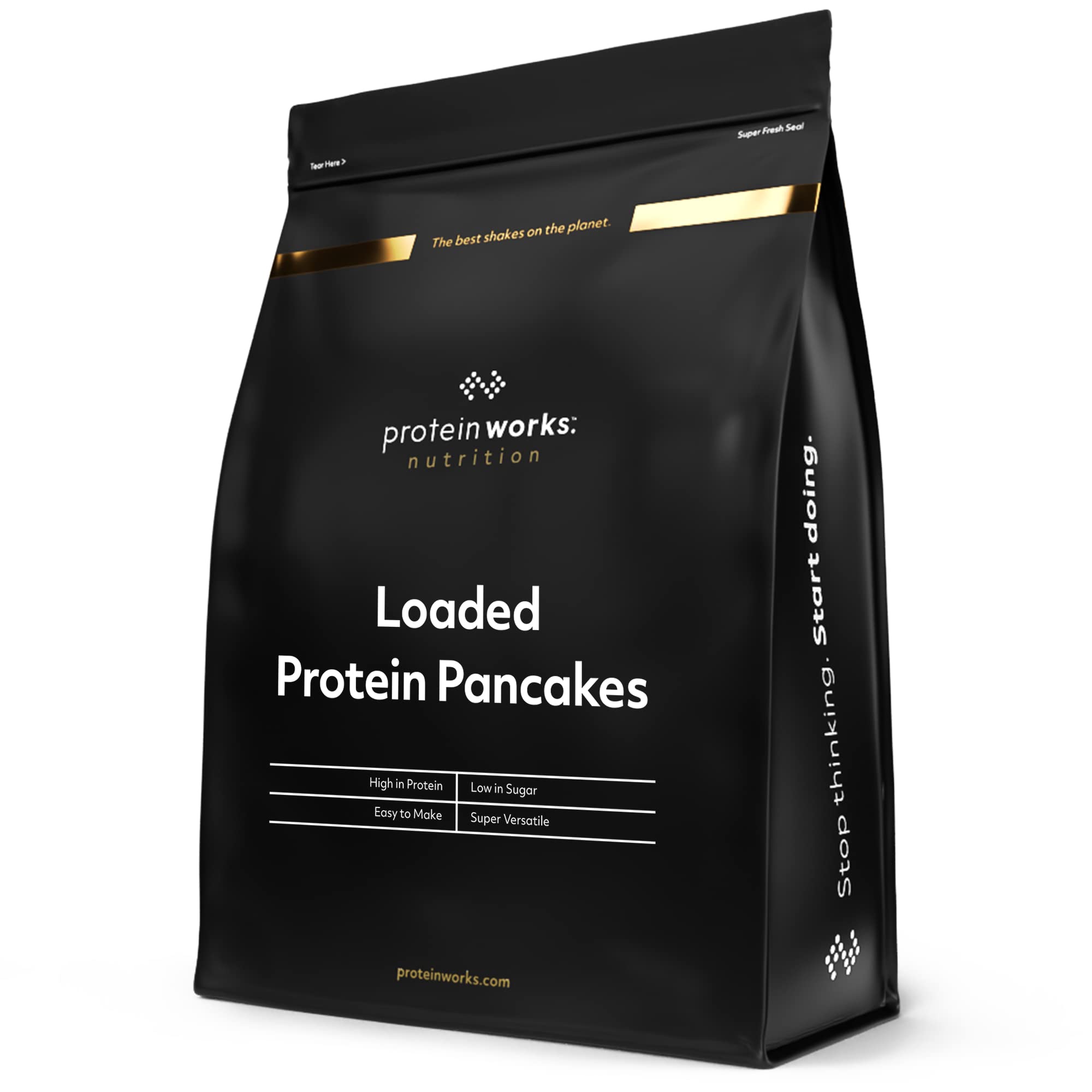 THE PROTEIN WORKS Loaded Protein Pancake Mix - High Protein, Low Sugar Breakfast Mix with Tri-Protein Blend 3
