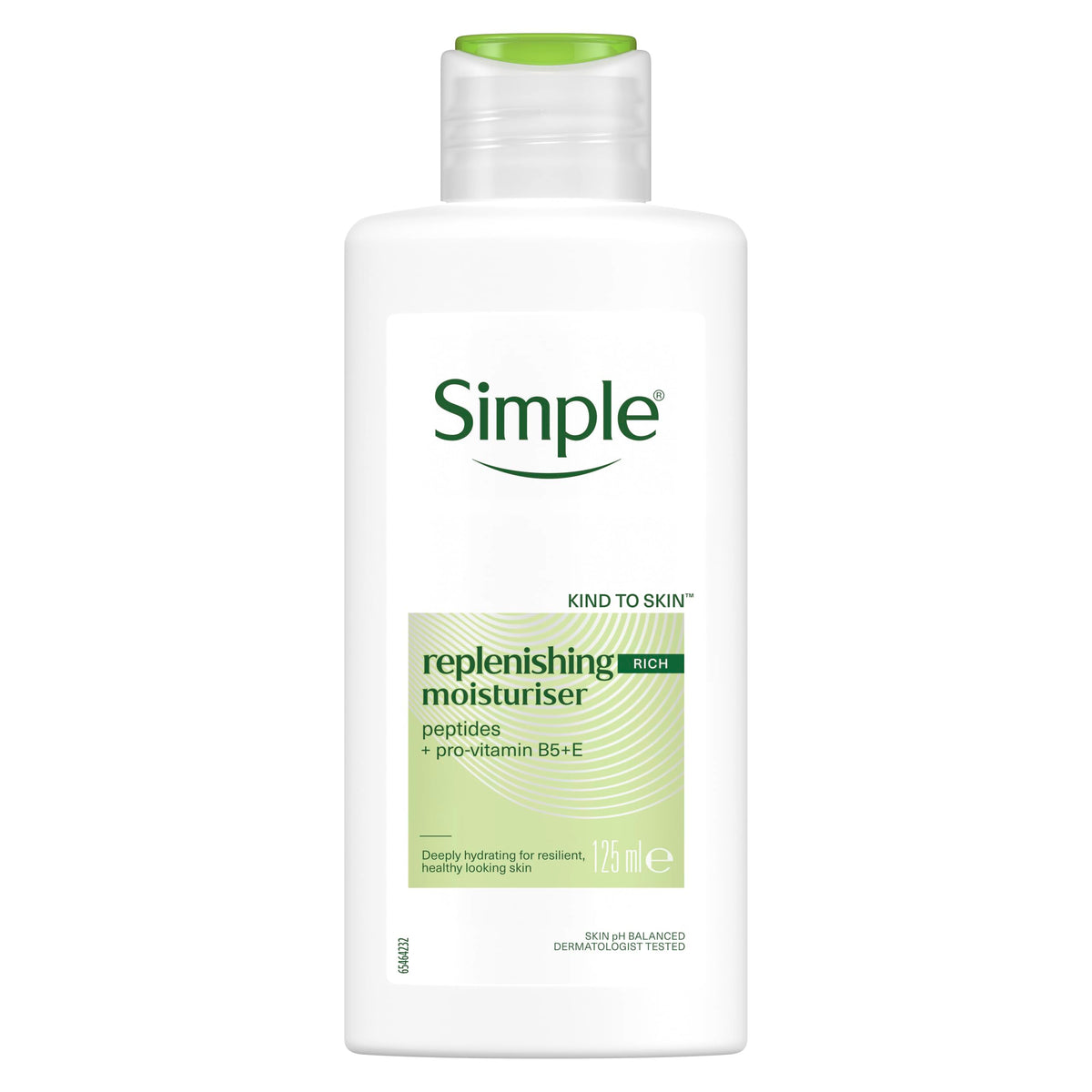 Simple Kind to Skin Replenishing Rich Moisturiser - Deep Hydration, Reinforces Skin Barrier, For Sensitive Skin | 125 ml