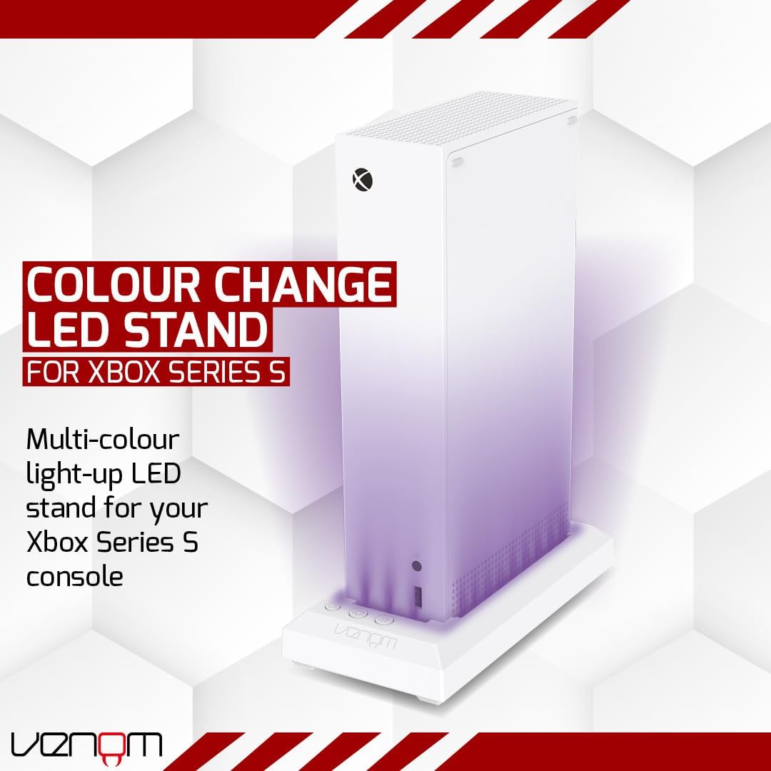 Venom LED Light-Up Console Stand for Xbox Series S - Multi-Color RGB Lighting with USB Power 4