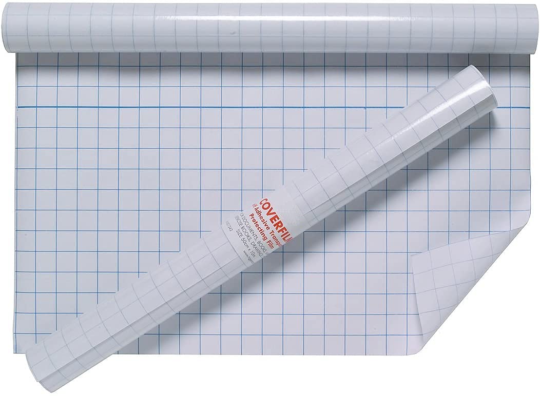 1ABOVE Premium Clear Sticky Back Plastic Book Cover Roll - 50CM x 10M | Durable Plastic Film