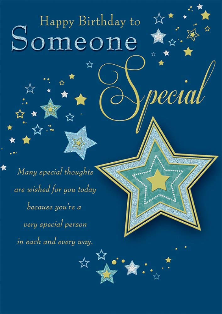Piccadilly Greetings Wonderfully Worded Someone Special Birthday Card | Glitter Coated | 9 x 6 inches