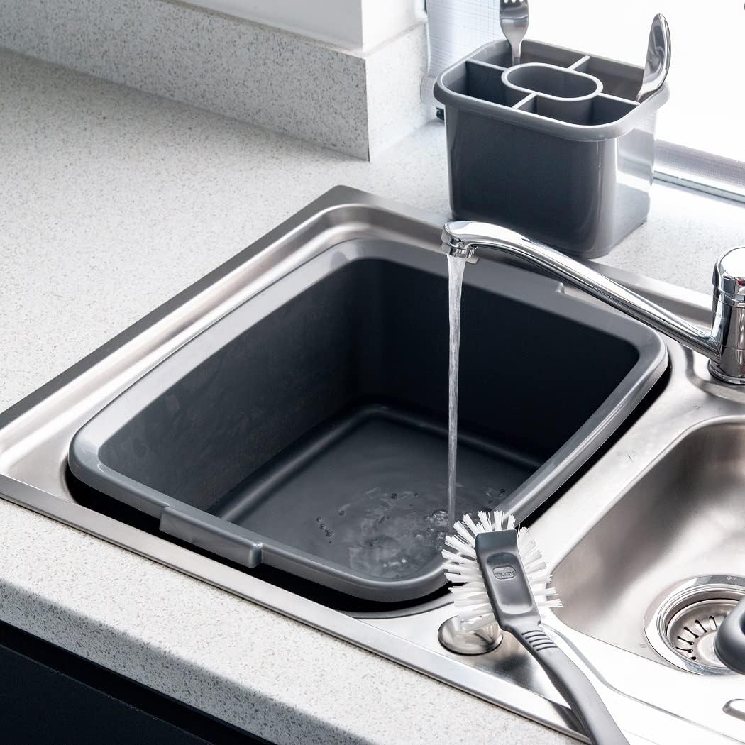 Addis 502813 Plastic Butler Large Rectangular Bowl, Metallic Silver, 12.5L 7