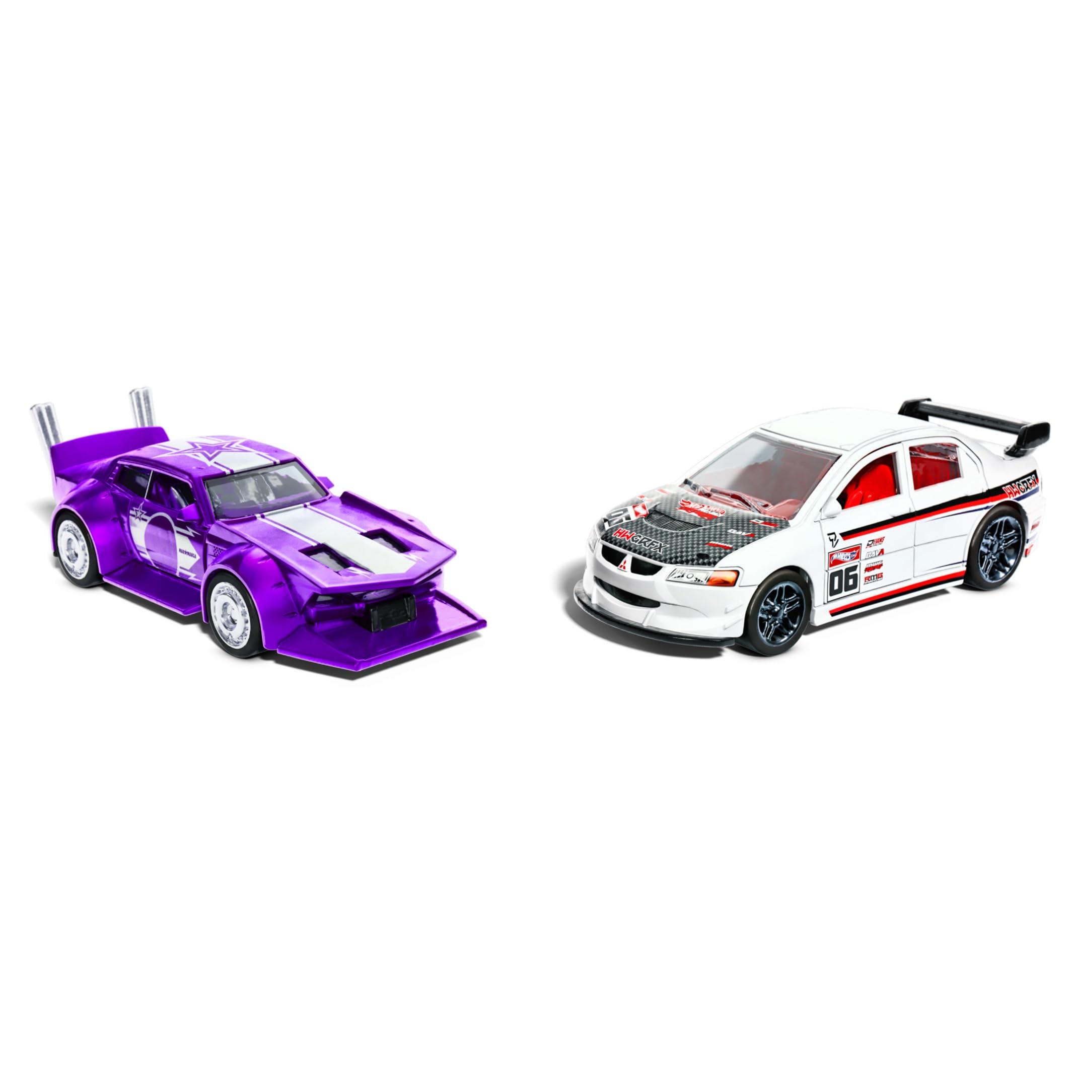 Hot Wheels Pull-Back Speeders Set of 2 Toy Cars - 1:43 Scale, Ages 3+ 4