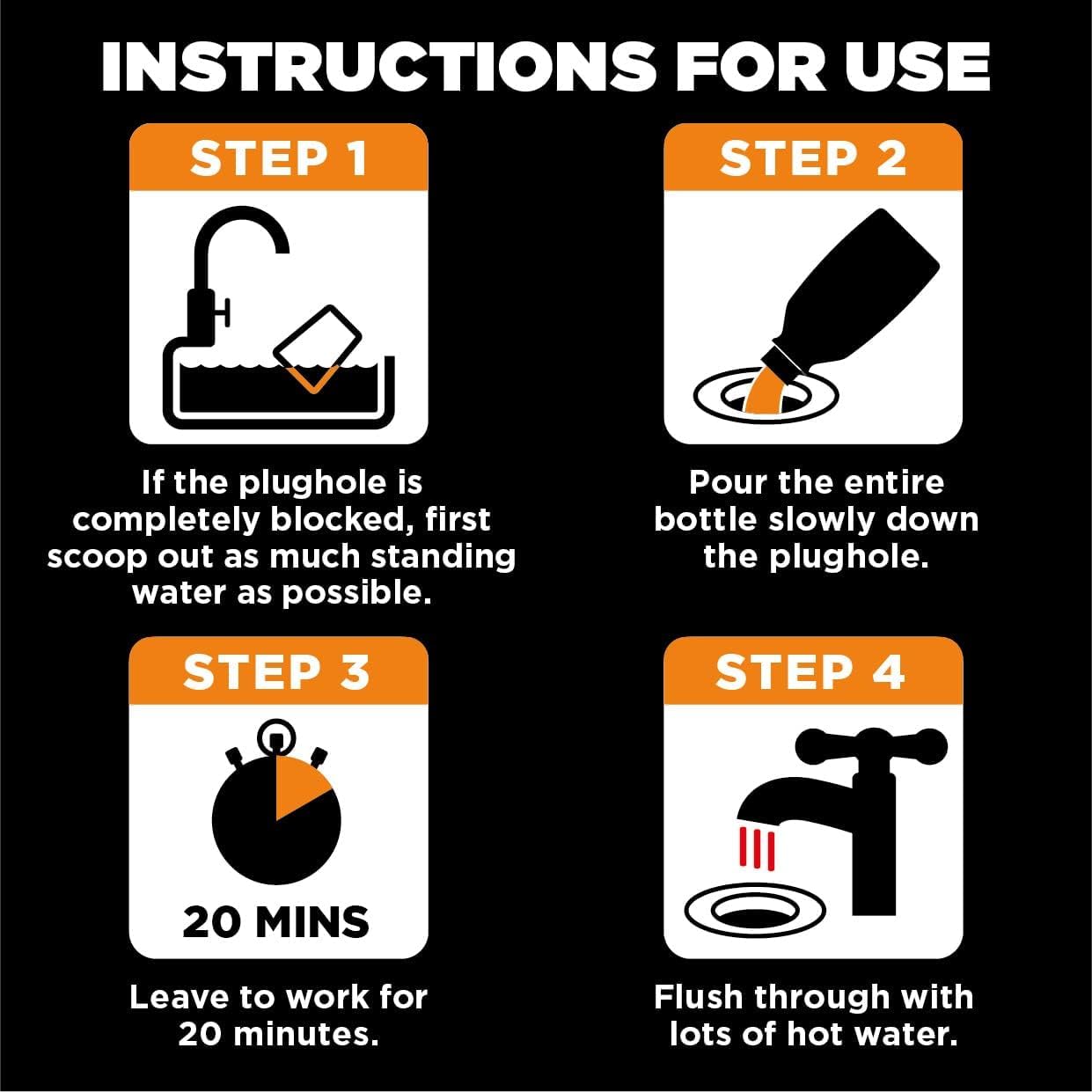 Buster Kitchen Plughole Unblocker 150g, Pack of 2 - Fast-Acting Drain Cleaner for Sinks & Pipes 3