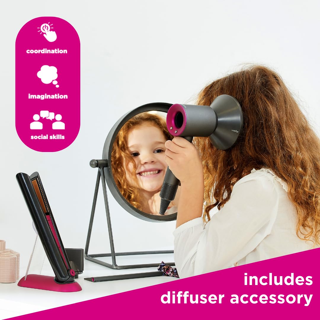 Casdon Dyson Supersonic & Corrale Deluxe Styling Set - Realistic Lights, Sounds & Cool Air Blow for Ages 3+ 15