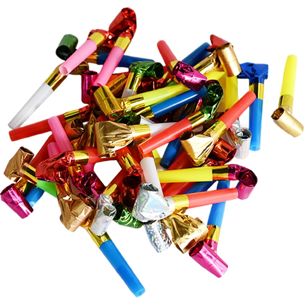 Ram Party Blowers 40-Pack - Colorful Noisemakers for Birthday, Wedding & Celebration Events