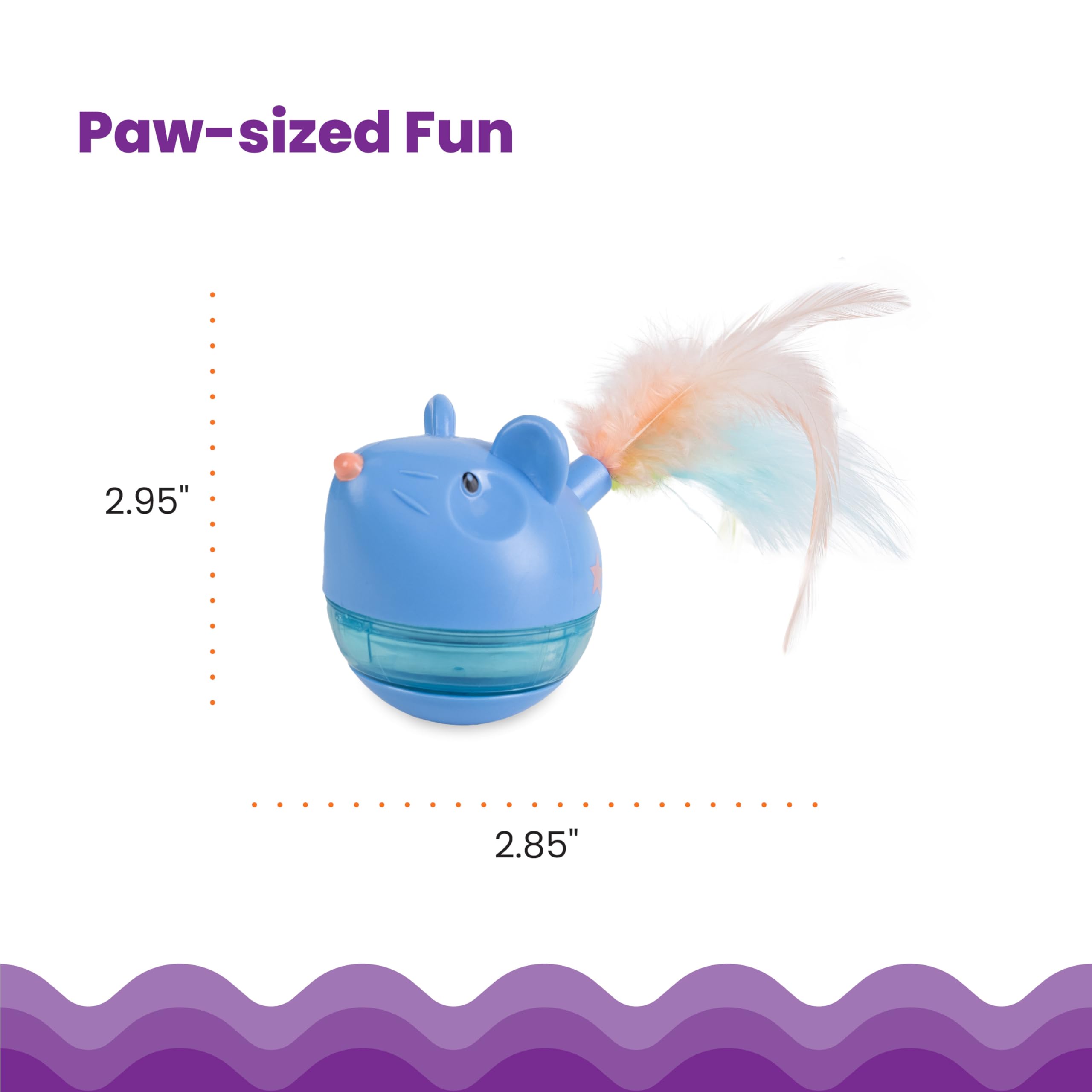 Catstages Hunt 'N Swat Treat Tumbler - Wobbles Rolls Dispenses Treats | Adjustable Difficulty 5