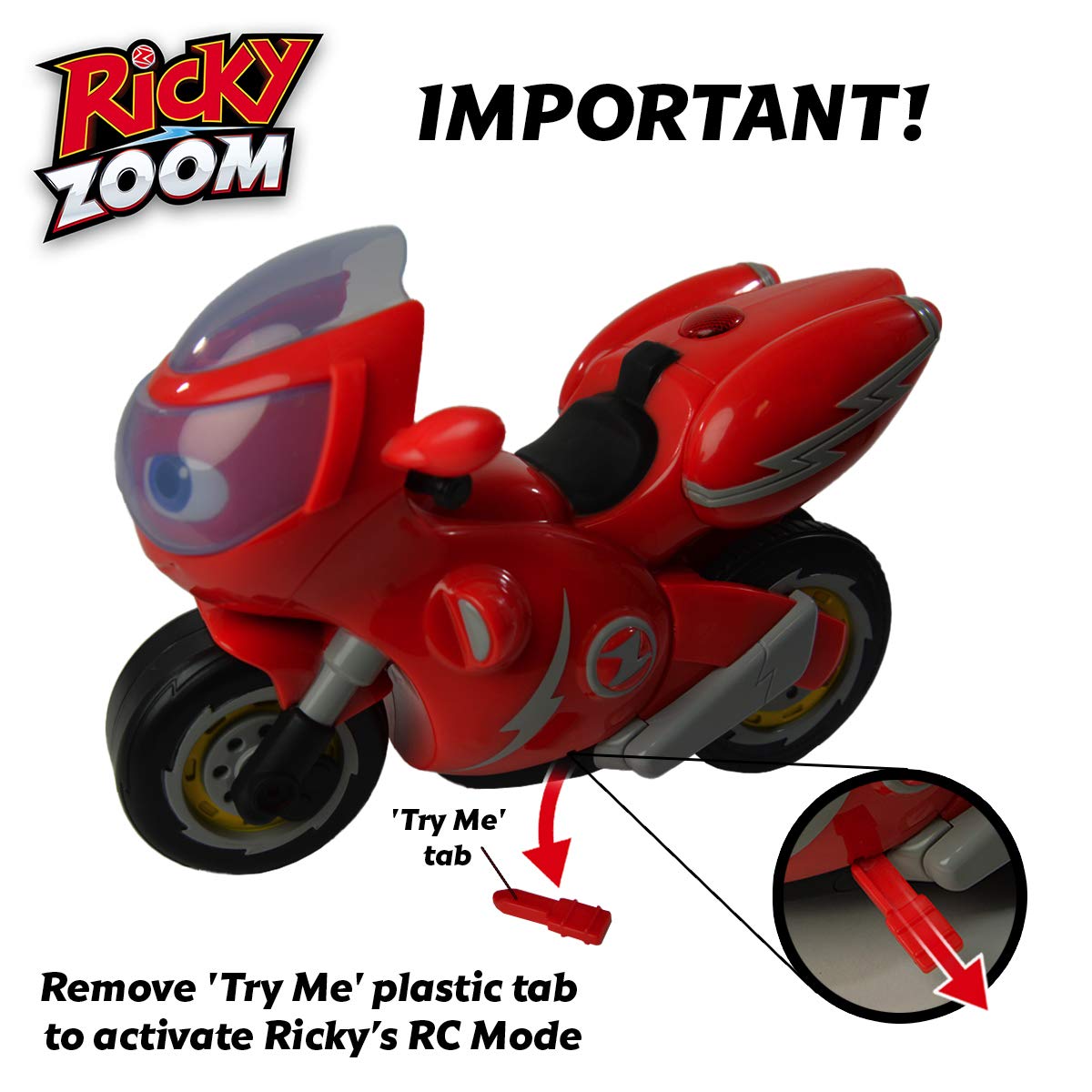 Ricky Zoom T20055A Ferngesteuertes Stunt-Motorrad-Spielset – Wheelie &amp; 360-Grad-Dreh-Action für Kinder 9