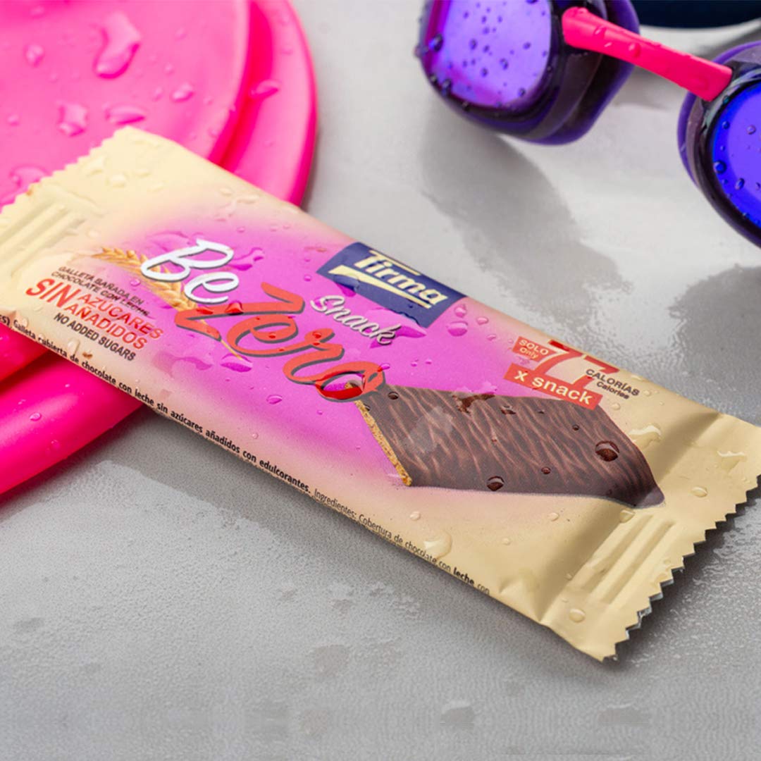 Tirma BeZero Milk Chocolate Light Biscuits - Low Calorie, No Added Sugars, 6 Individually Wrapped Snacks 3