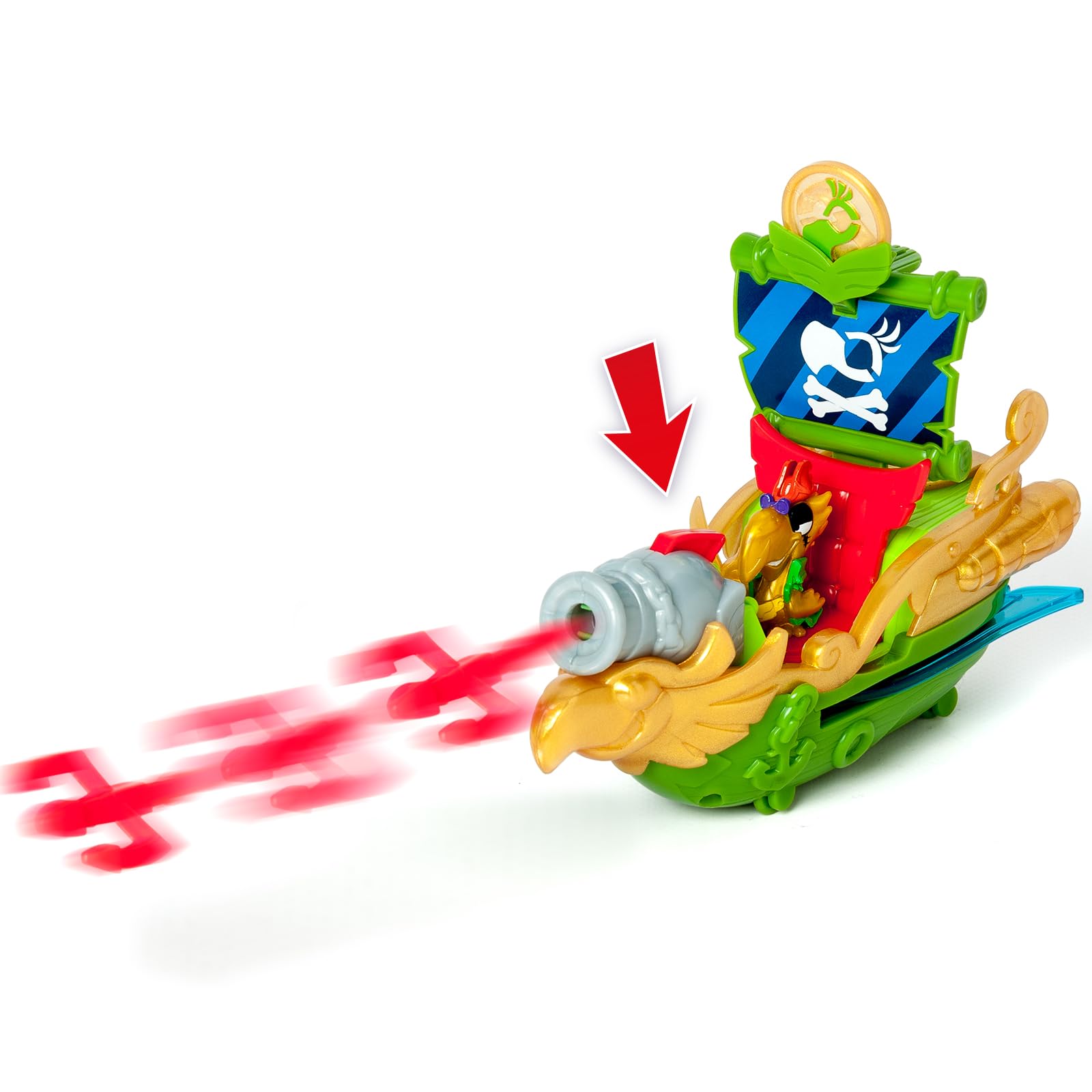 PIRATIX Sky Hunter Pirate Ship Playset - Parrot-Shaped Adventure Vehicle with Flapping Wings & Cannon for Kids 3+