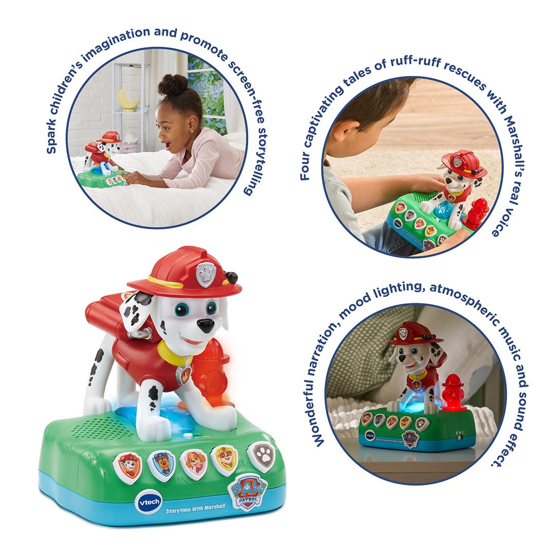 VTech PAW Patrol - Storytime With Marshall, Interactive Storyteller Toy with 4 Rescue Tales