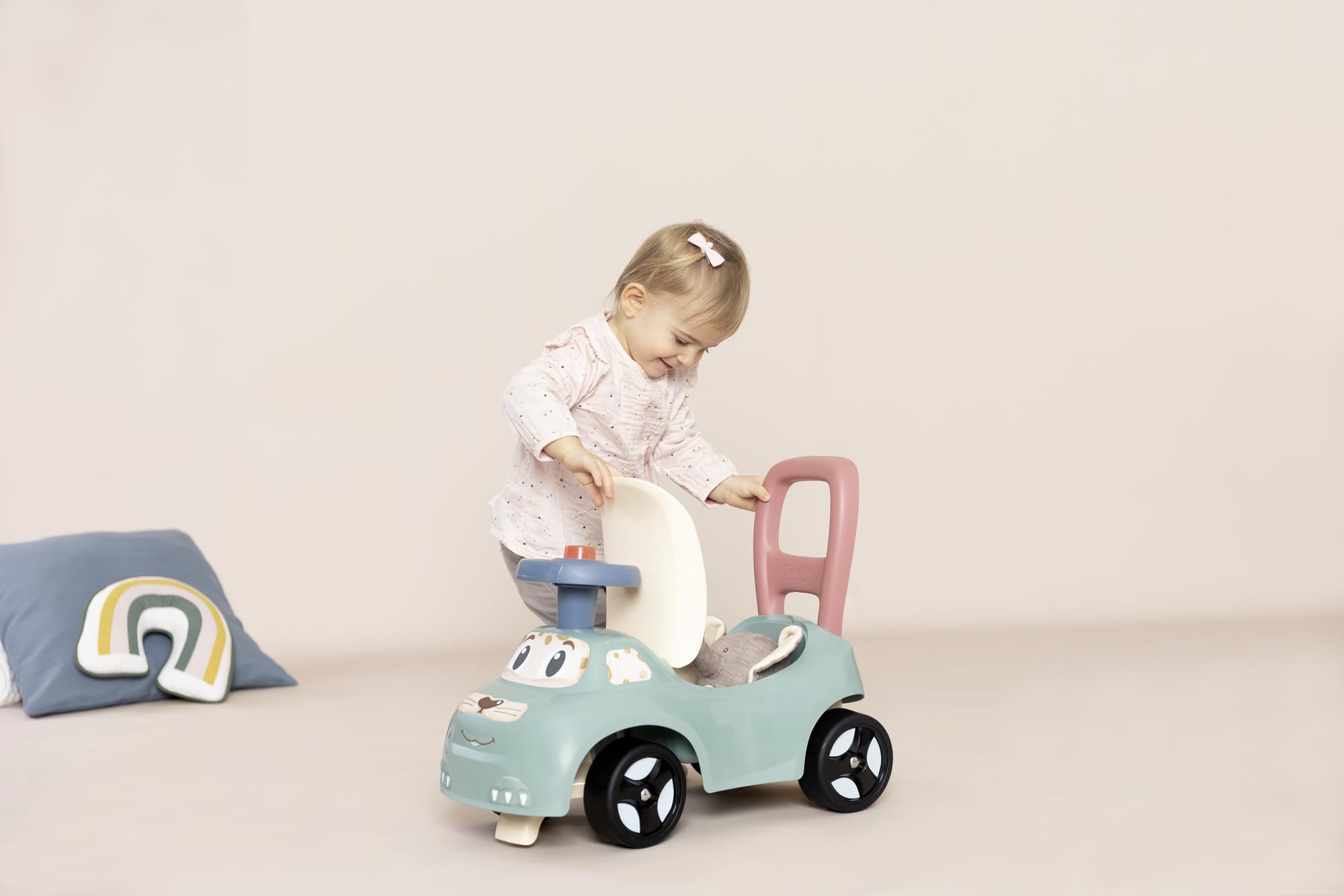 Smoby Little Auto Ride-On - Ergonomic Design with Toy Box & Horn for Toddlers 4