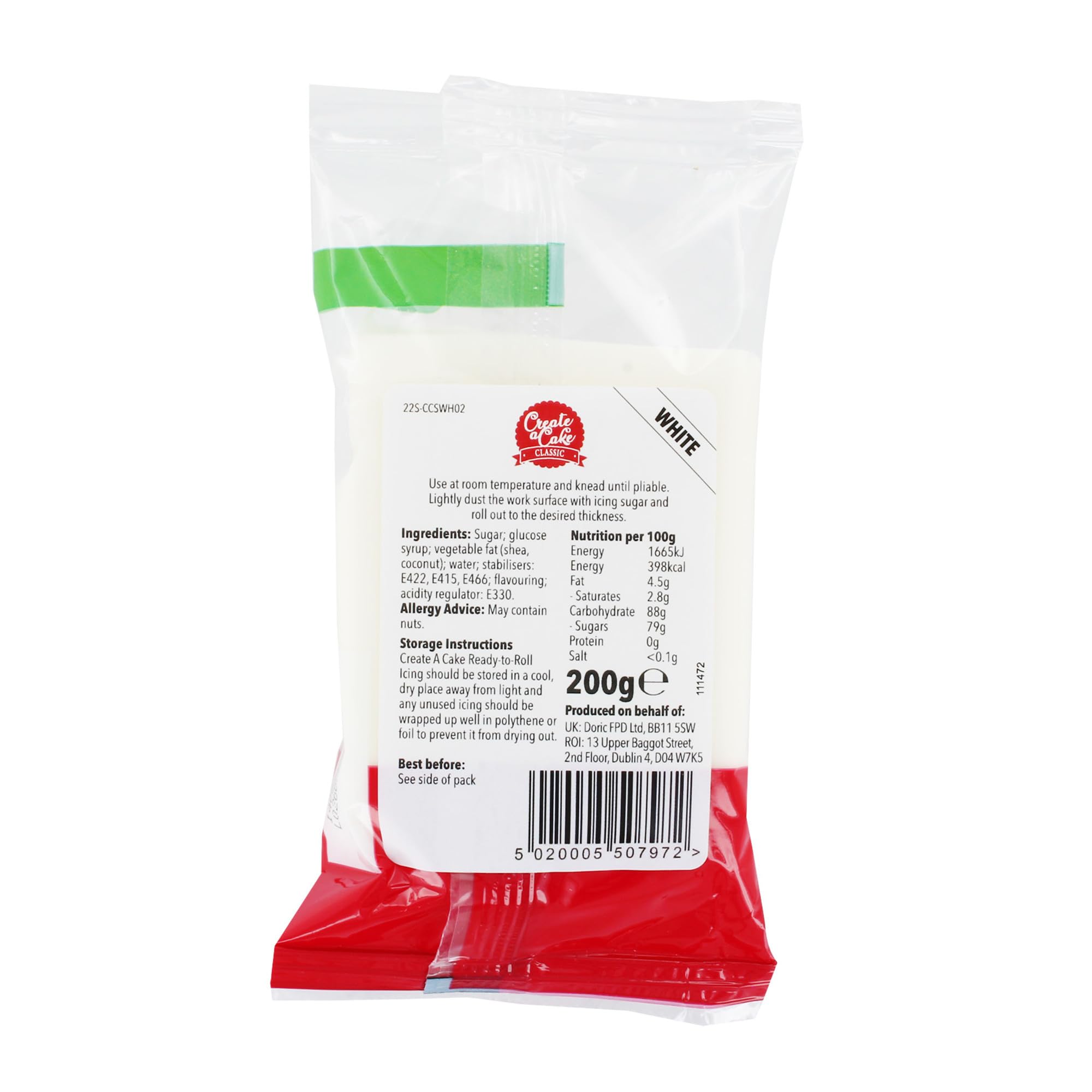 Create A Cake - Ready to Roll Icing White Fondant Sugar Paste 200g