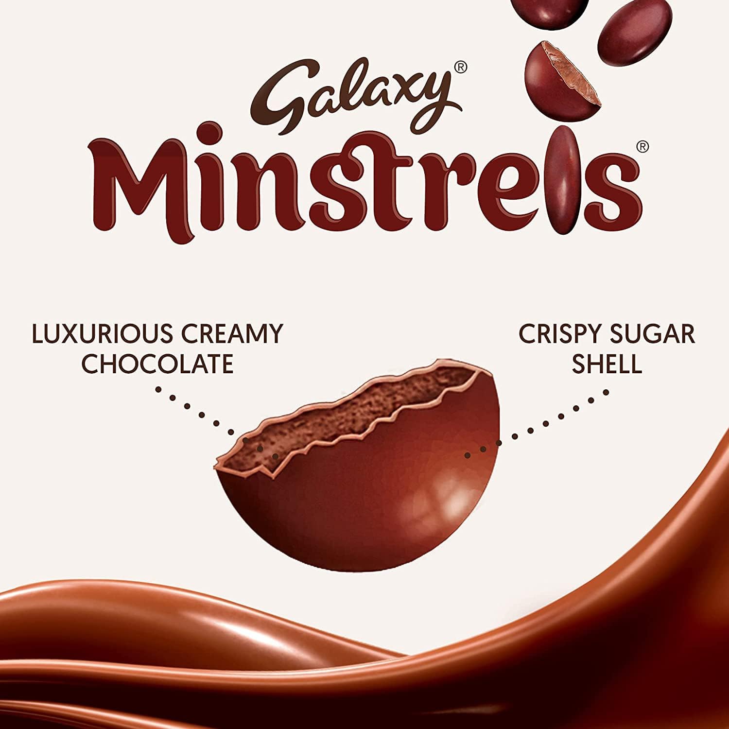 Galaxy Minstrels Milchschokoladenbeutel 195 g – Zarte Schokolade mit knuspriger Zuckerhülle 3