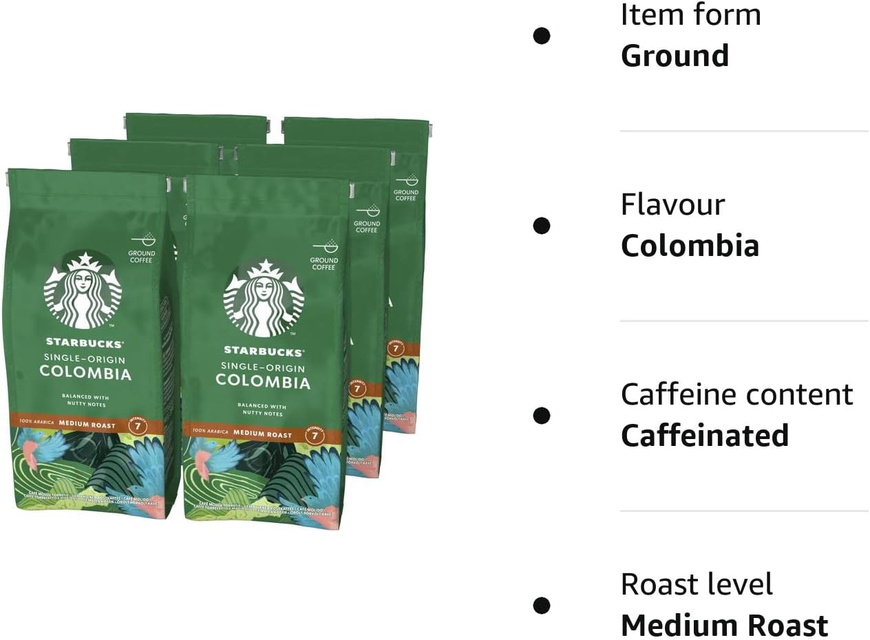STARBUCKS Single-Origin Colombia Medium Roast Ground Coffee 200g (Pack of 6) 3