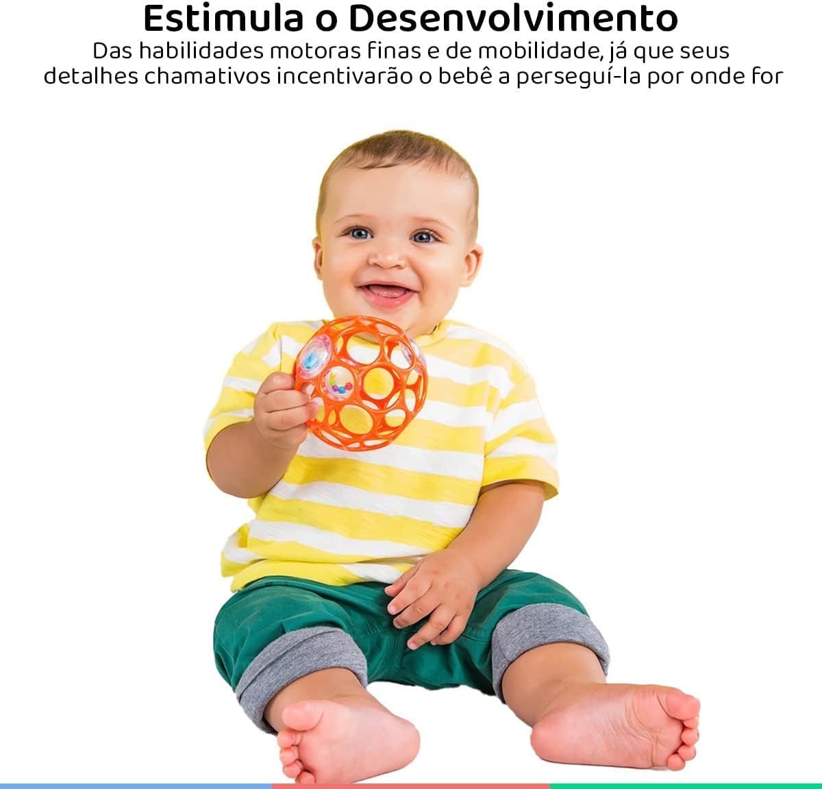 Bright Starts Oball Easy-Grasp Rattle - BPA-Free Infant Toy for Newborns 5