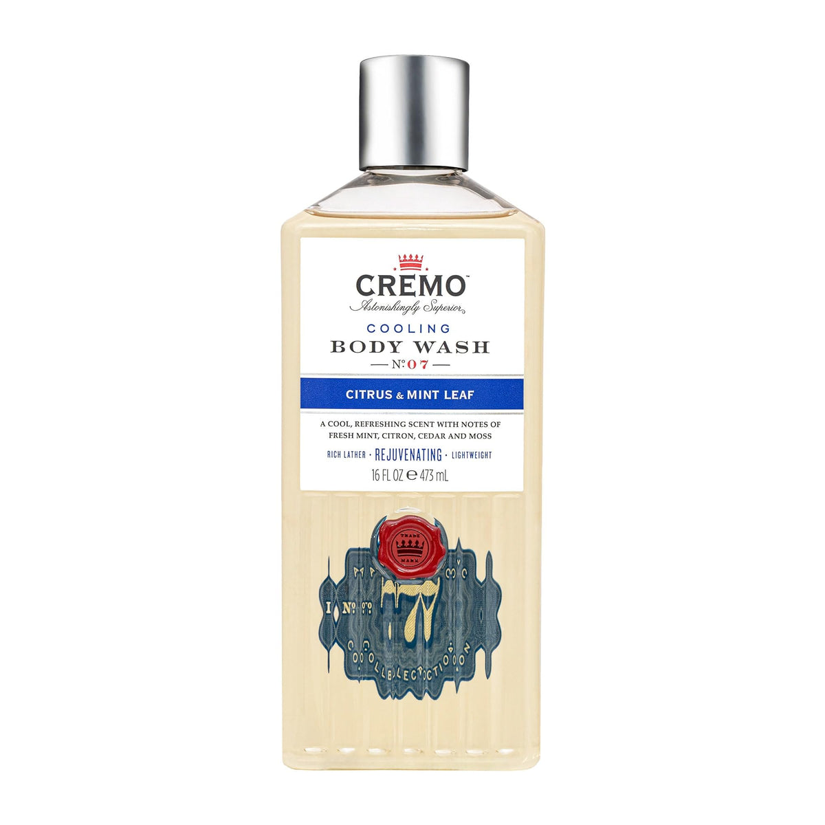 Cremo Cooling Body Wash for Men - Rejuvenating Citrus & Mint Leaf Scent - 473ml