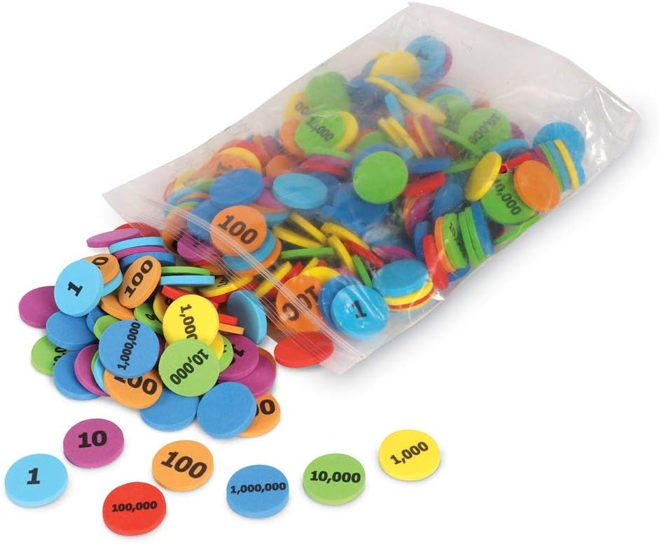 Learning Resources Place Value Disks - Educational Math Manipulative for Ages 4-8