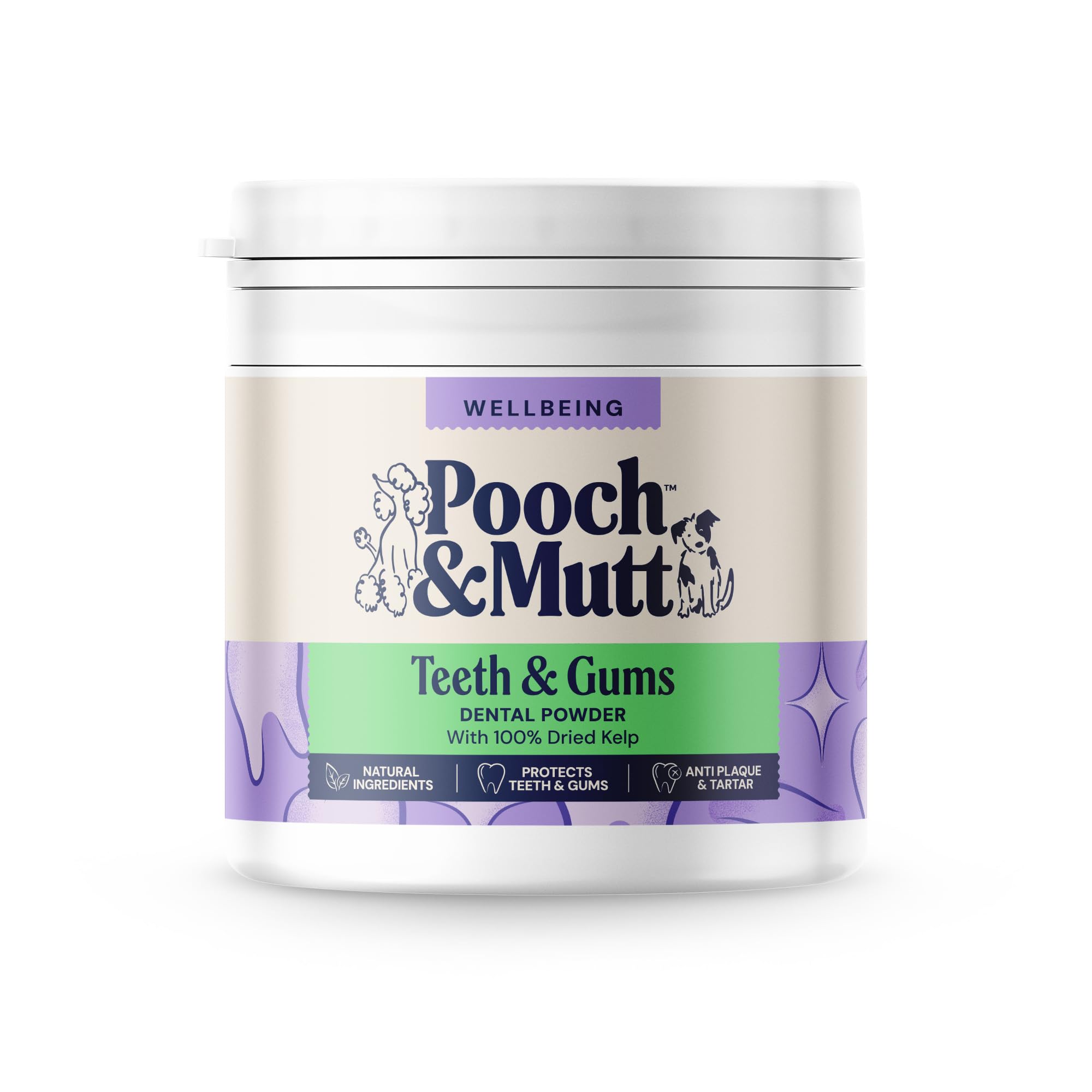Pooch & Mutt Dog Dental Powder - 100g Natural Sea Kelp for Tartar & Plaque Removal
