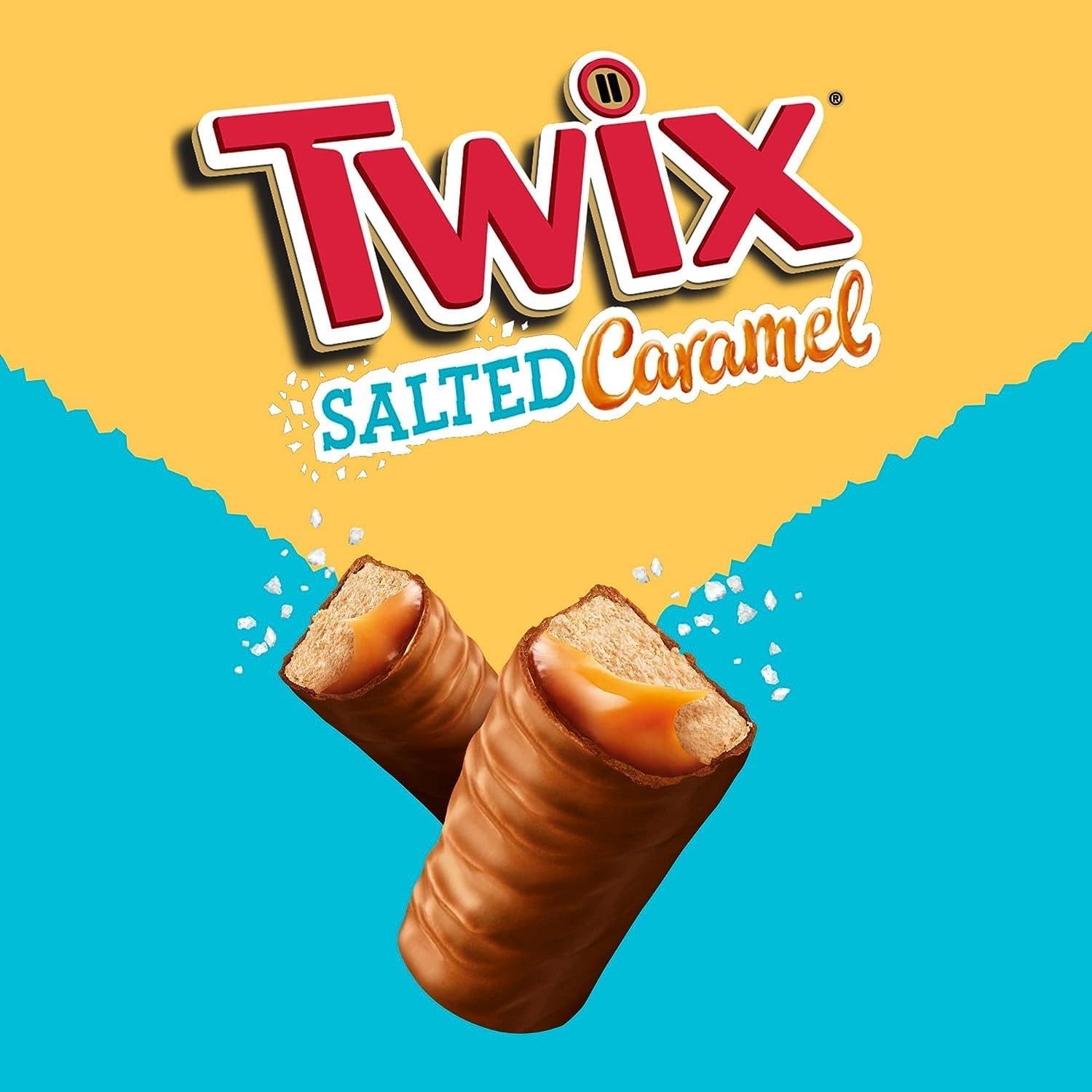 Twix - Gesalzene Karamell- und Milchschokoladenfinger-Keks-Snackriegel, Multipack (9 x 20 g)