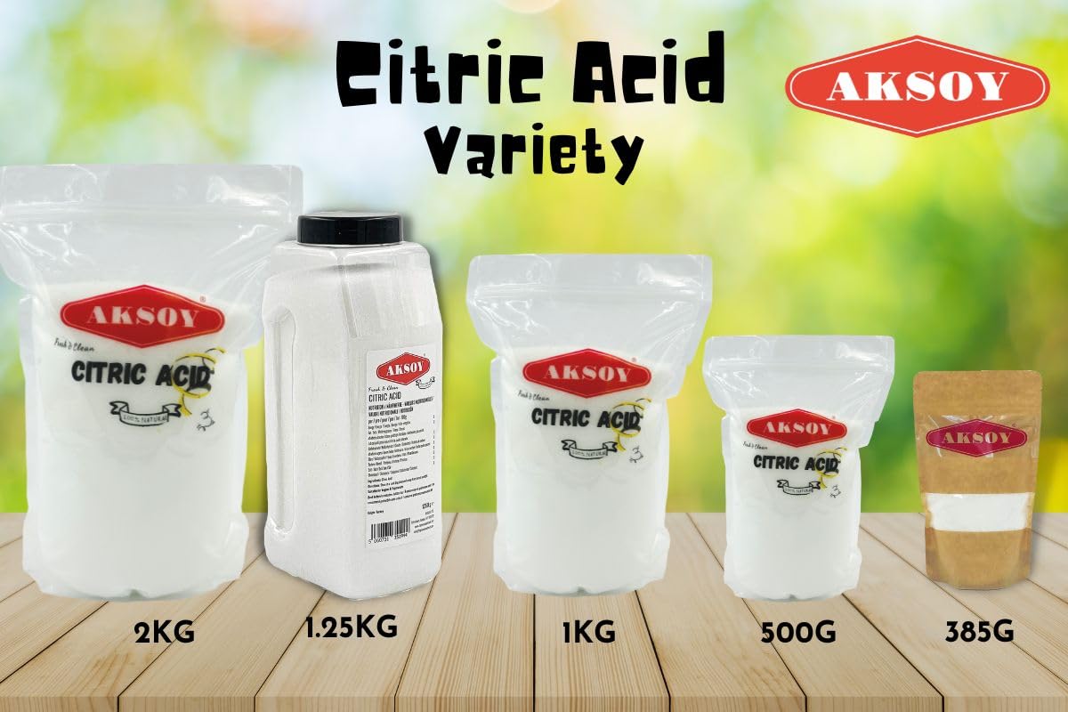 Aksoy - Citric Acid Food Grade 1.25kg | Non-GMO, Anhydrous, for Cleaning, Canning & Bath Bombs 4