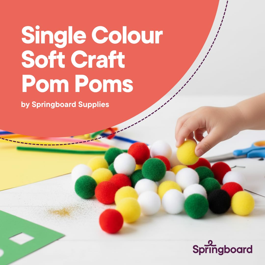 Springboard Supplies White Pom Poms Pack of 80 - Fine Motor Skill Development | Sensory Play 2