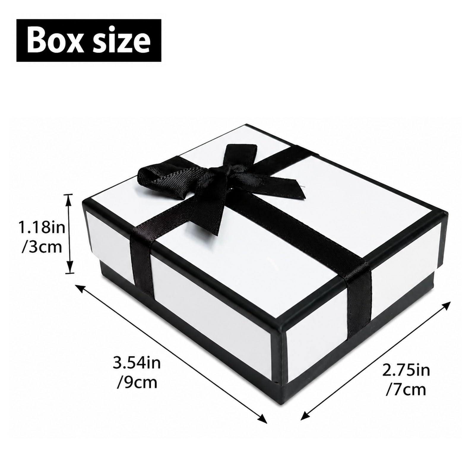 Admygo Premium Black & White Jewelry Gift Box Set with Matching Bag | 7x9x3cm Box 3