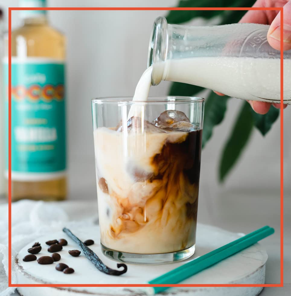 Cafe Pocco - Caramel & Vanilla Coffee Syrup Set (2 x 250ml Glass Bottles) 5