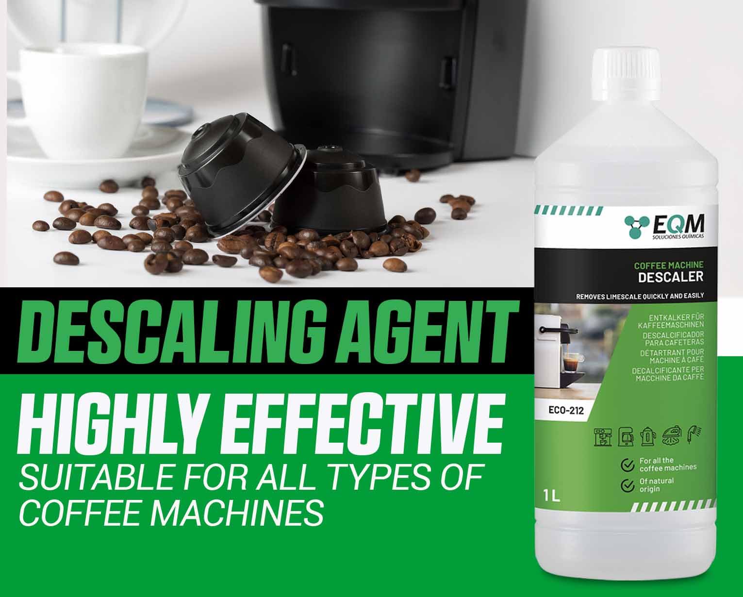 EQM - ECO-212 Coffee Machine Descaler - 1L - 100% Natural Origin with Citric Acid