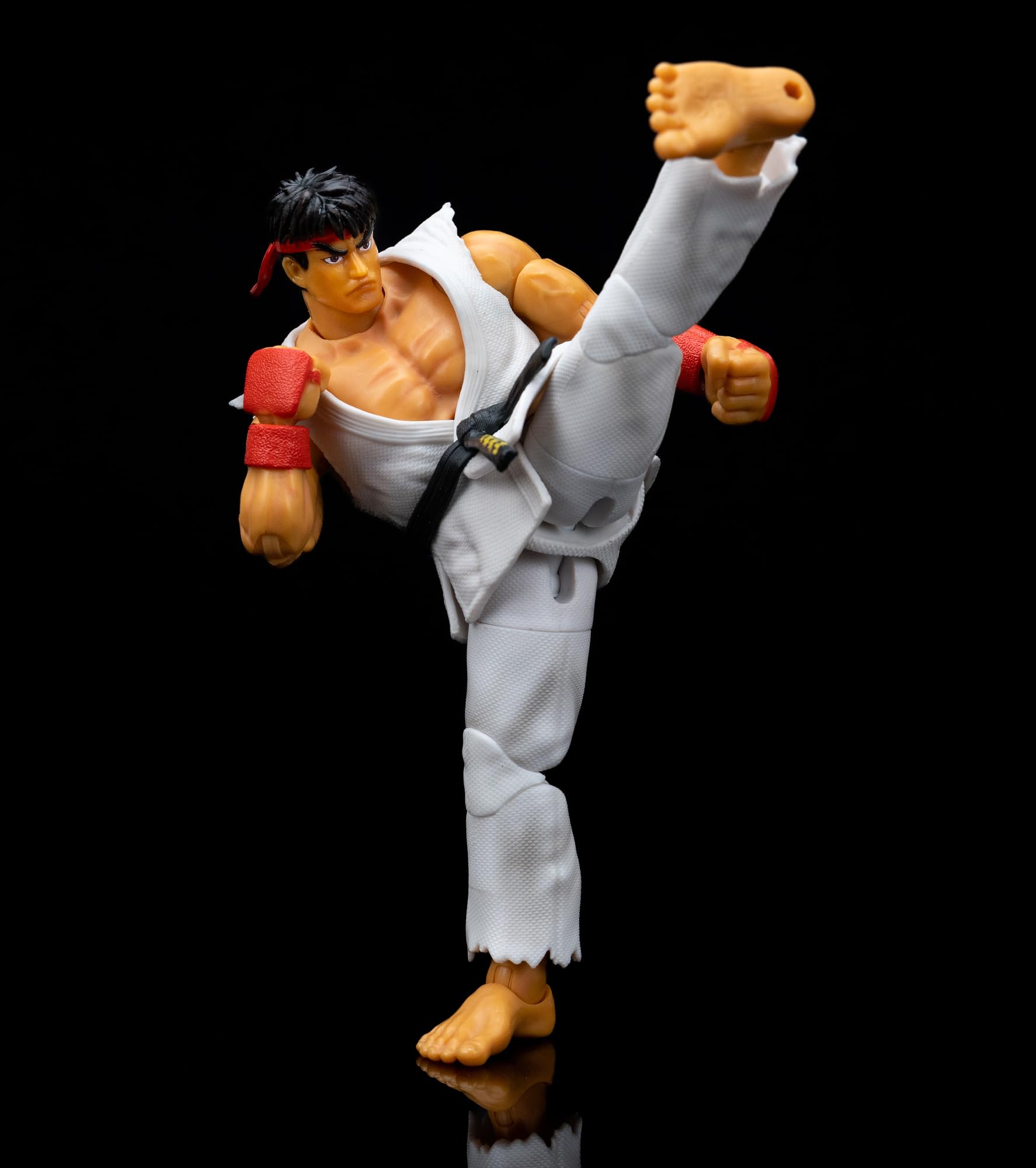 Jada Street Fighter II Ryu Action Figure - 15 cm Articulated Collectible with Interchangeable Hands, Head & Hadoken Accessory 5