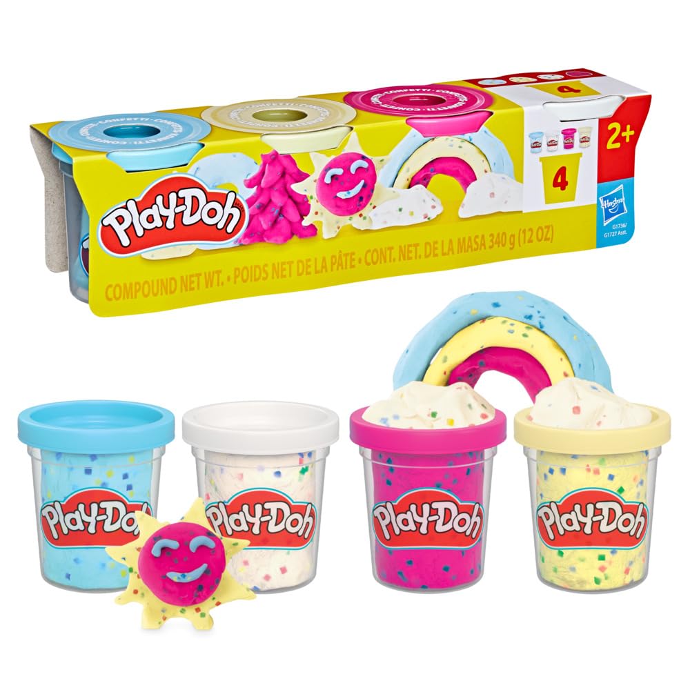 Play-Doh 4 Pack Confetti Compound - Creative Play for Ages 2+