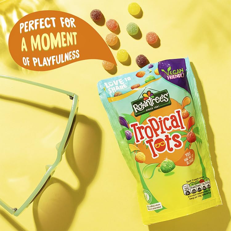 Rowntree's Tropical Tots Vegan Friendly Sweets Sharing Bag 140g 3