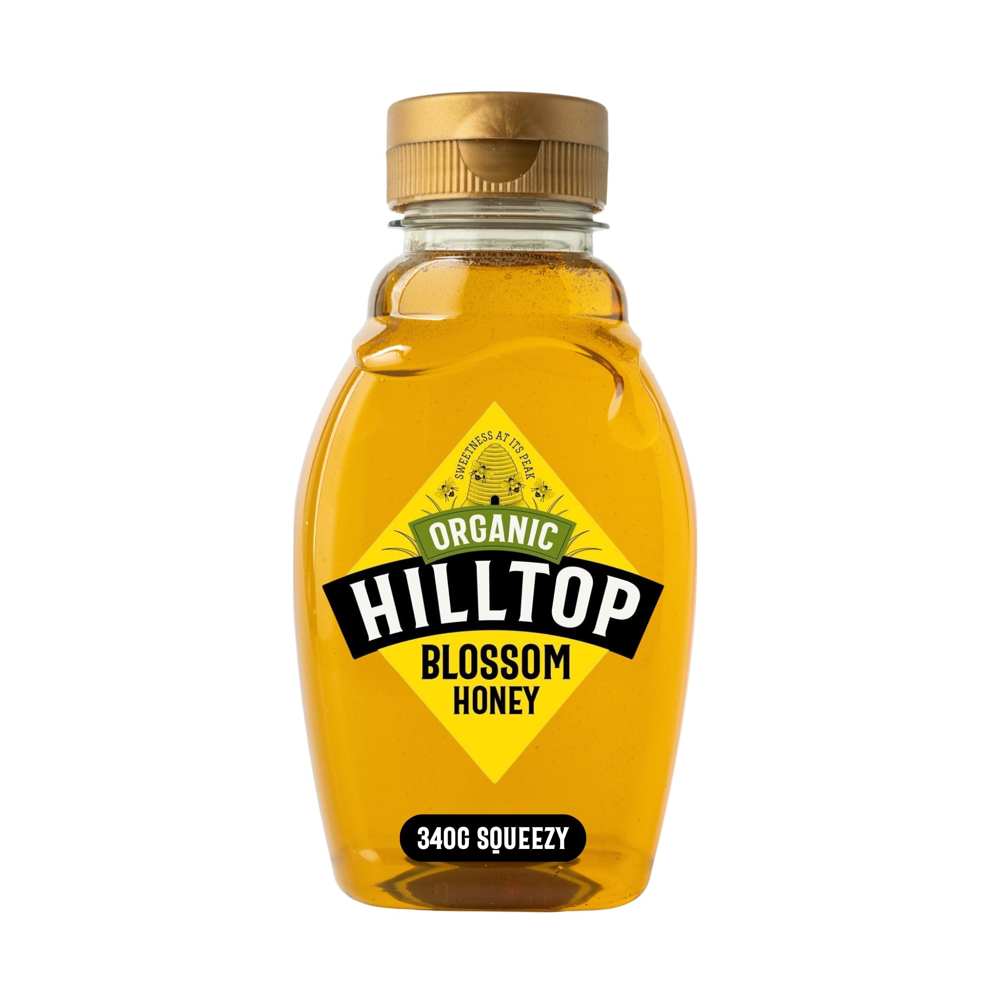 Hilltop Honey Organic Blossom Honey - Pure Natural Honey | Soil Association Certified | 340g Squeezy Bottle 1