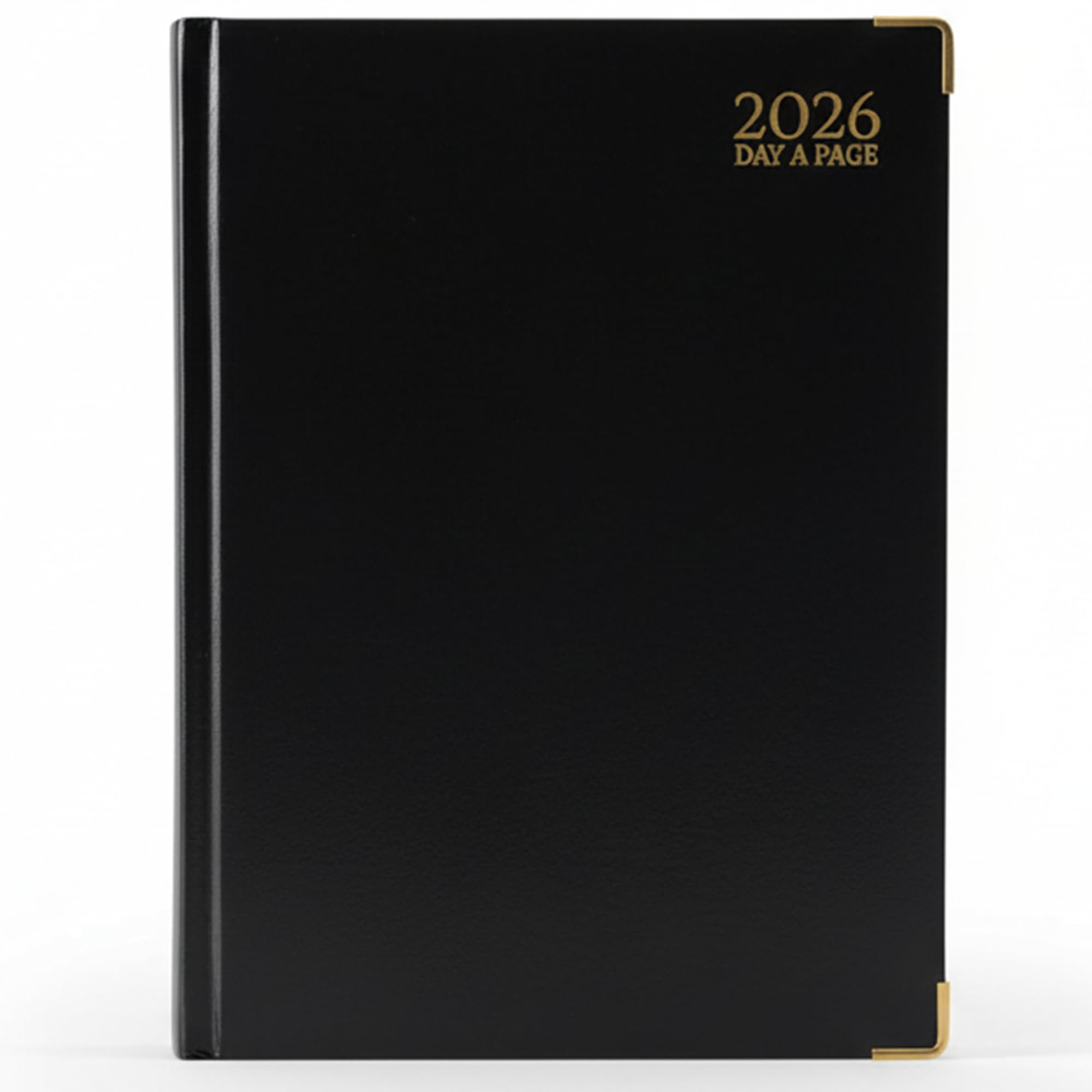 G4GADGET A5 2026 Day a Page Diary - Black Hardback with Gilt Edges | UK Holidays