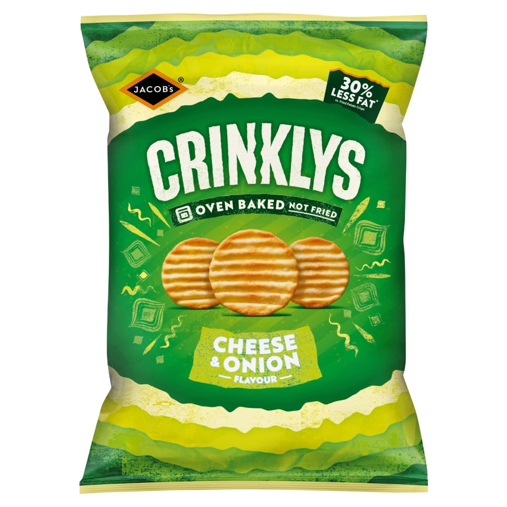 Jacob's Crinklys Cheese & Onion Baked Snacks Share Bag, 150g