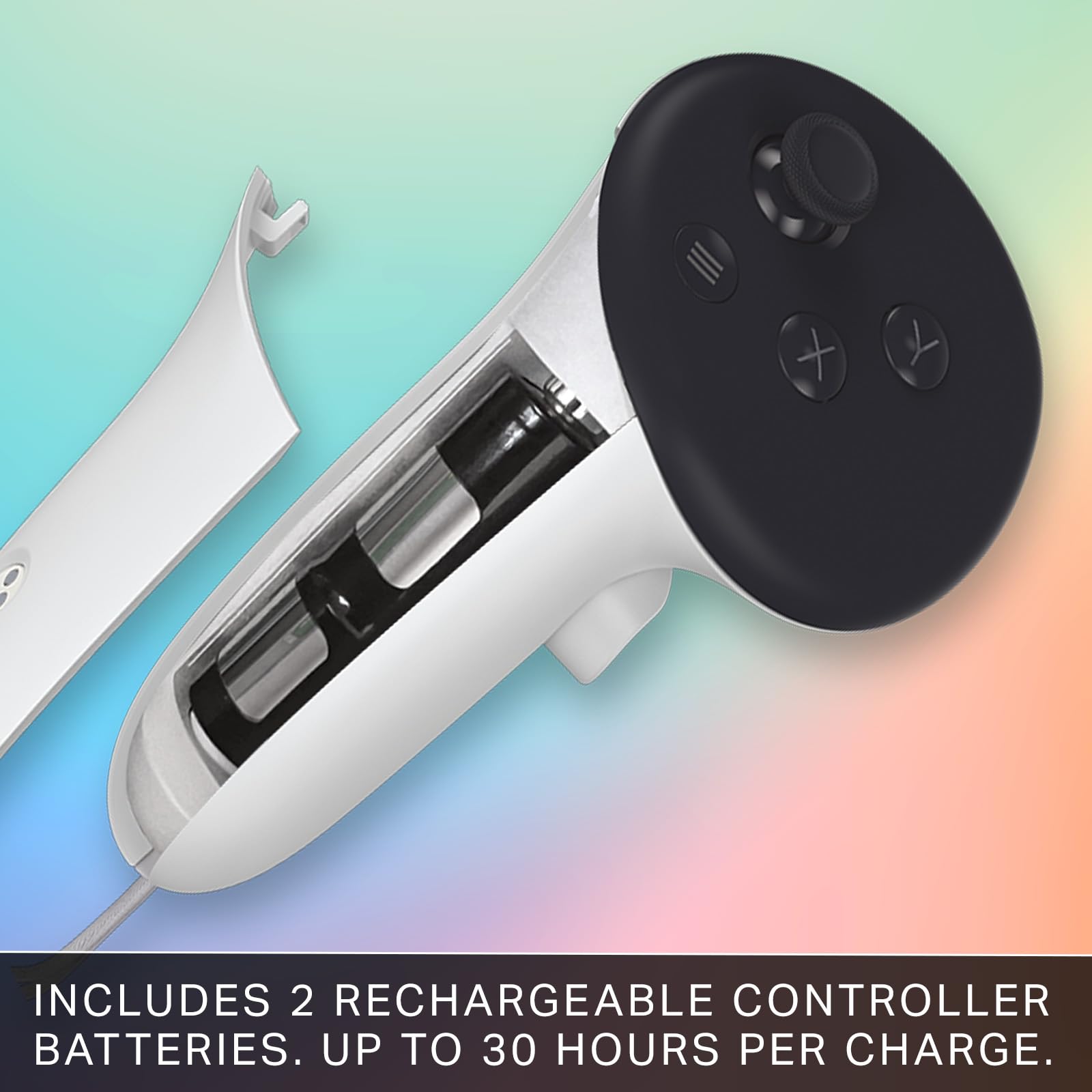 PowerA Charging Station for Meta Quest 3 / 3S - Officially Licensed VR Charging Dock with Rechargeable Controller Batteries 3