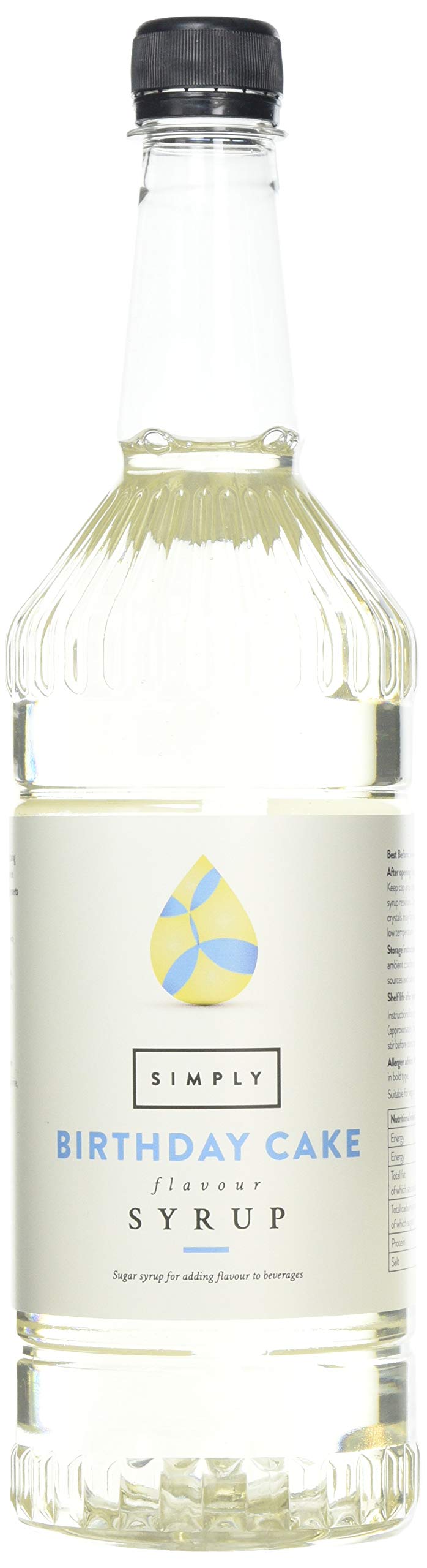 Simply Birthday Cake Flavoured Syrup - Vegan, Nut Free | 1L Liquid Bottle