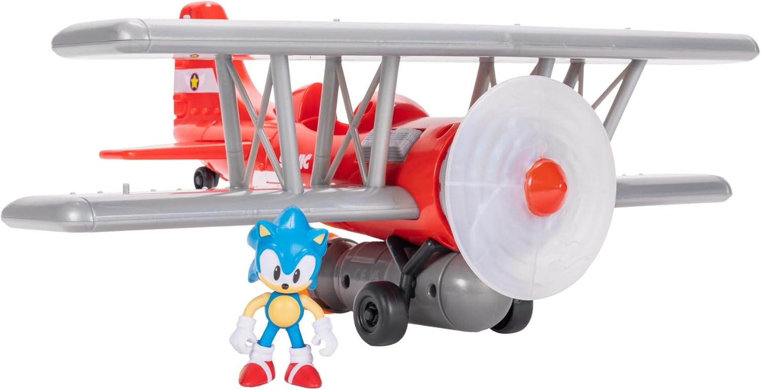Sonic The Hedgehog Tornado Biplane Playset - Includes 6cm Sonic Figure