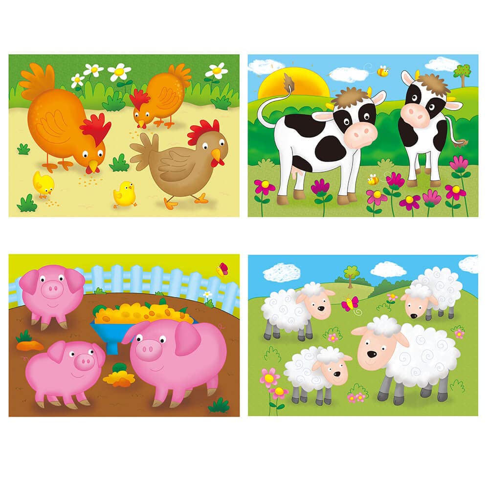Galt 4 Puzzles in a Box - Farm Animals Educational Puzzle Set for Ages 3+ 3