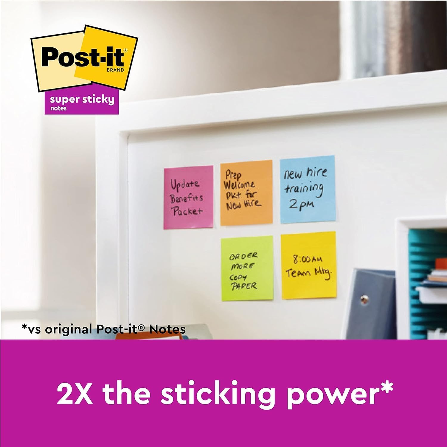 Post-it Super Sticky Notes - Cosmic Colour Collection | 76x76mm | 6 Pads of 90 Sheets