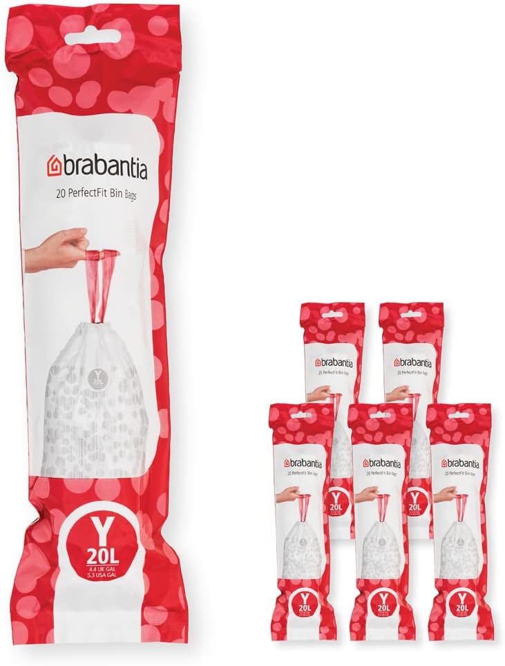 Brabantia - PerfectFit Bin Liners Multipack (Size Y/20 Litre) Thick Plastic